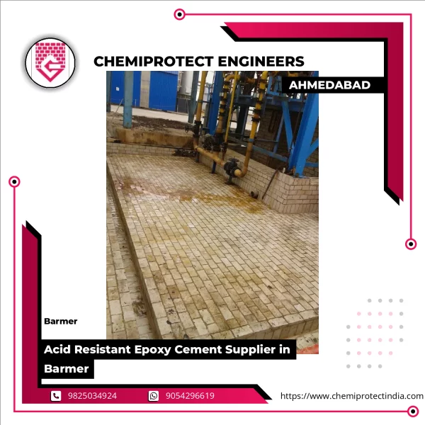 Acid Resistant Epoxy Cement Applied On Industrial Concrete Floor Showing Durable Protective Coating