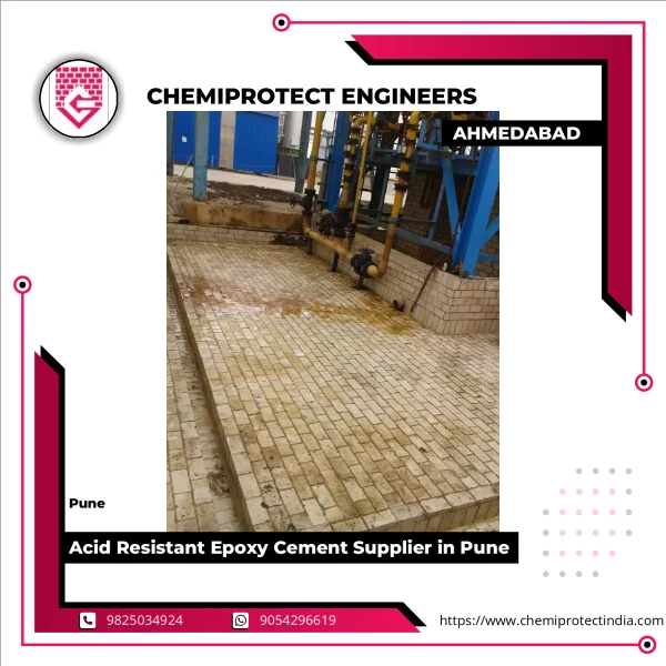 Close-up Of Acid Resistant Epoxy Cement Surface Applied On Industrial Concrete Floor
