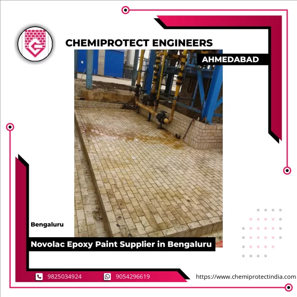 Novolac Epoxy Paint Being Applied On Industrial Floor Surface