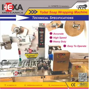 Hexa Meccanica Is Manufacturer Of Soap Wrapping Machine In Habshan Dubai UAE.