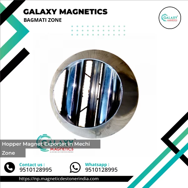 Hopper Magnet Installed In An Industrial Material Chute Showing Metal Separation Process