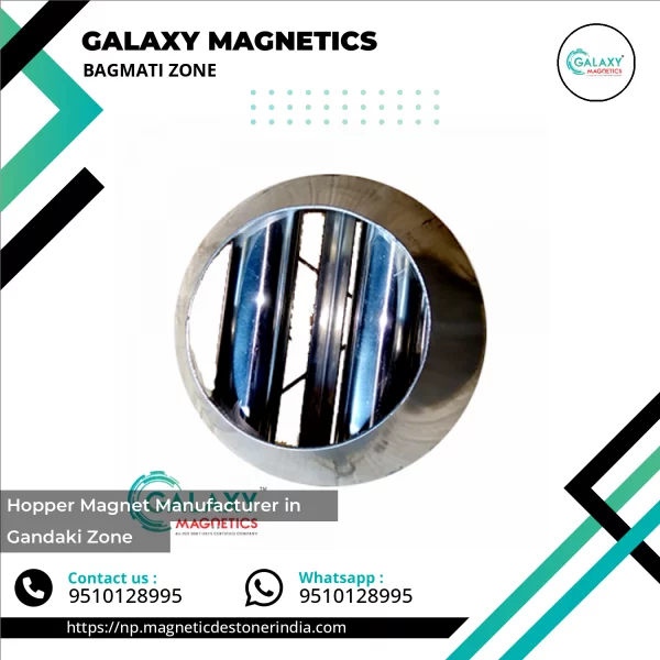 Hopper Magnet Installed In An Industrial Setup Showing Magnetic Material Separation