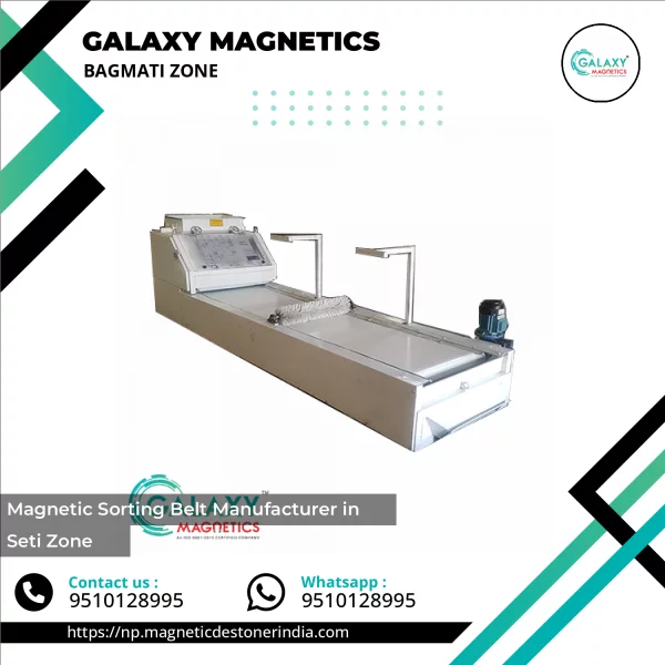 Industrial Magnetic Sorting Belt Installed For Ferrous Material Separation