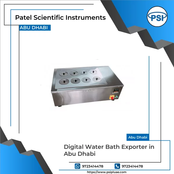 Digital Water Bath Instrument Showing Stainless Steel Chamber And Digital Display Panel