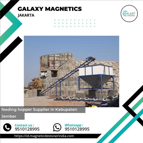 Feeding Hopper Installed At An Industrial Conveyor System