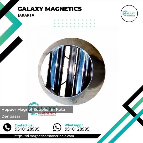 Hopper Magnet Installed Over Industrial Chute Capturing Metallic Particles