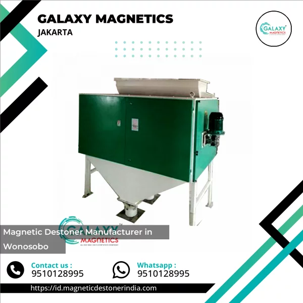 Magnetic Destoner Machine Separating Stones From Bulk Material In Industrial Setting