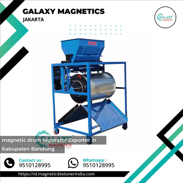 Magnetic Drum Separator Installed On An Industrial Conveyor System