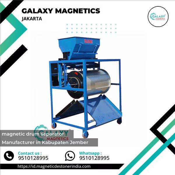 Industrial Magnetic Drum Separator Installed On Conveyor System