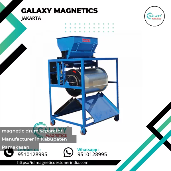 Industrial Magnetic Drum Separator Installed On Conveyor System