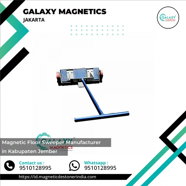 Magnetic Floor Sweeper Clearing Metal Debris On Industrial Floor