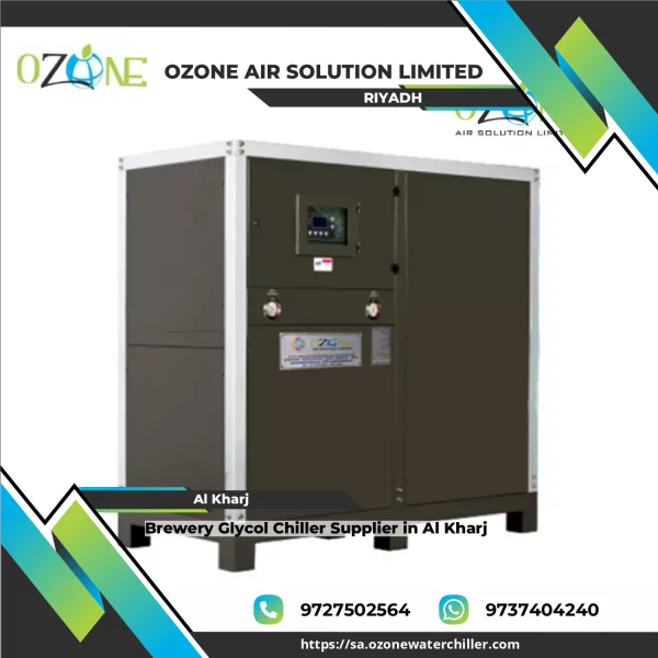 Glycol Chiller Unit Installed In An Industrial Brewery Environment