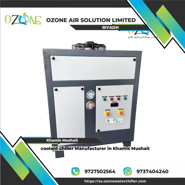 Industrial Coolant Chiller System Installed In Factory Environment