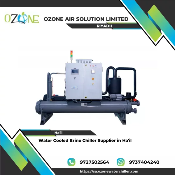 Water Cooled Brine Chiller System Installed In An Industrial Setting