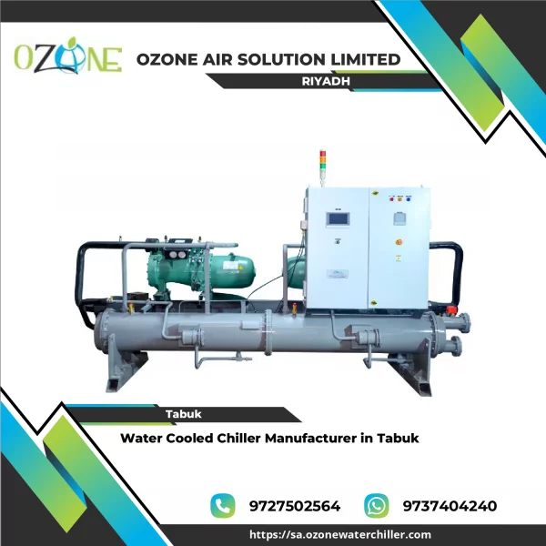 Water Cooled Chiller Unit Installed In Industrial Facility