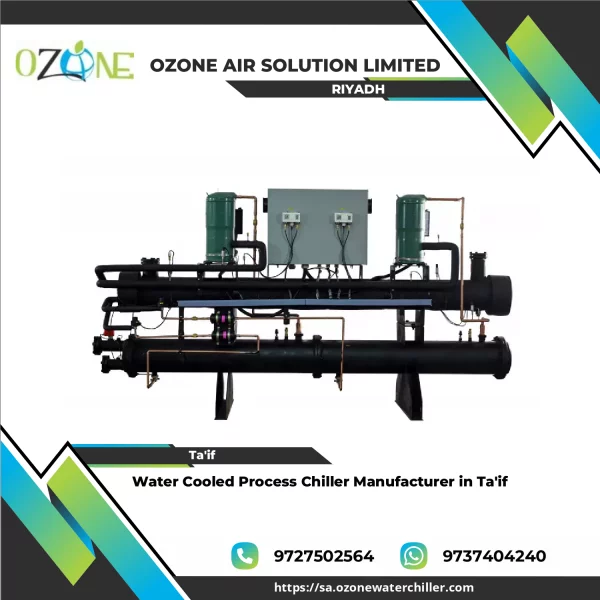 Water Cooled Process Chiller Unit Installed At An Industrial Plant