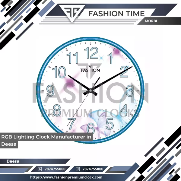 RGB Lighting Clock Showing Vibrant Multicolor Display