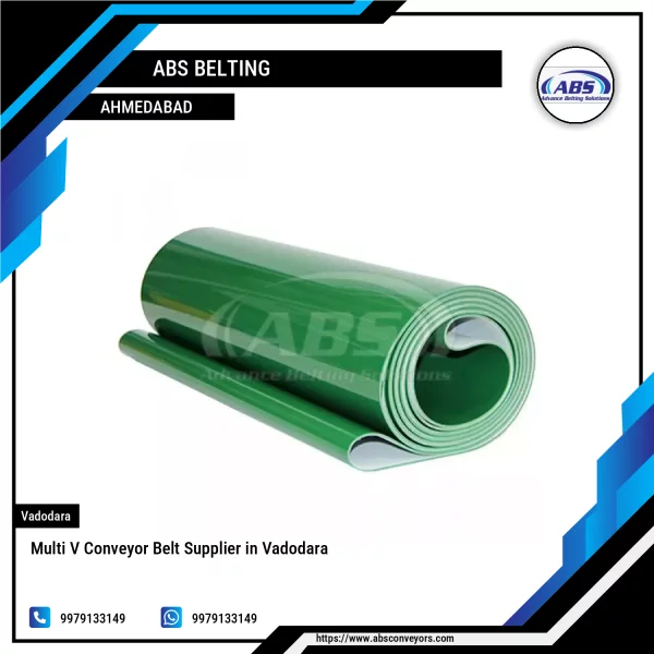 Multi V Conveyor Belt Showing Grooves For High Grip Transmission