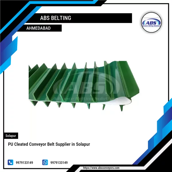 PU Cleated Conveyor Belt Showing Textured Surface With Raised Cleats
