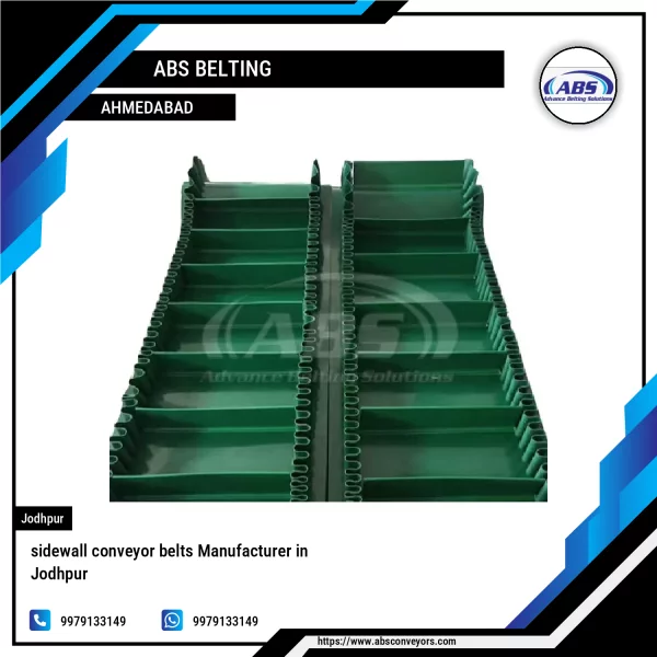 Sidewall Conveyor Belt Showing Raised Edges And Cleats Carrying Bulk Material