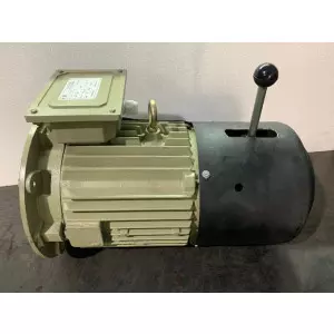 Flange Mounted Brake Motor Installed On Industrial Machinery