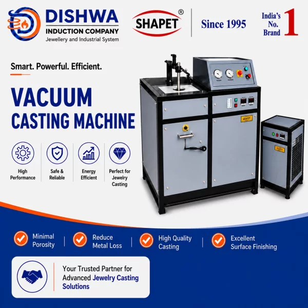 1 Kg Gold Jewellery Casting Machine Three Phase Shapet