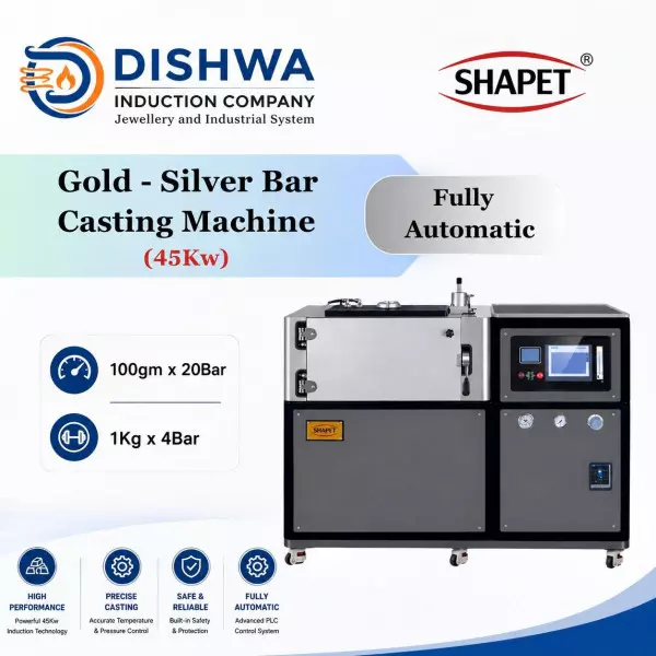 45kW Vacuum Gold Bar Casting Machine Supplier In Delhi