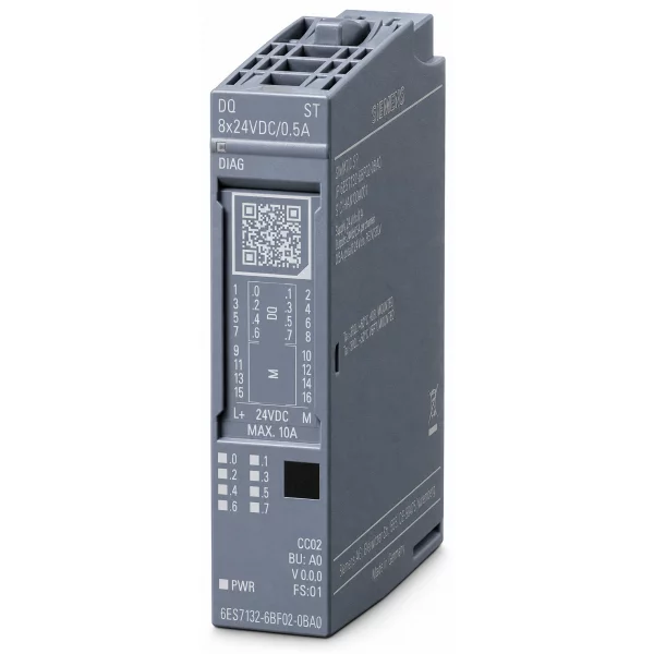 SIMATIC ET 200SP DQ 8x 24V DC/0,5A ST PU 1 6ES7132-6BF01-0BA0
