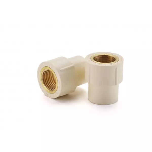 Close-up View Of A CPVC FTA Thread Fitting Showing Detailed Thread Design For Secure Pipe Connections
