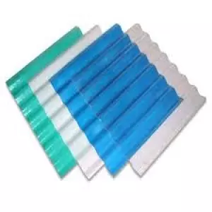 FRP Corrugated Roofing Sheets Stacked Outdoors Ready For Shipment