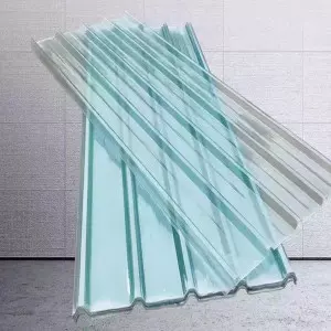 Clear Transparent FRP Roofing Sheet Installed Over Industrial Shed Allowing Sunlight