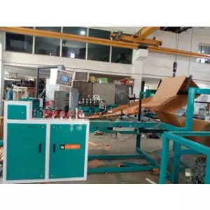 Paper Bag Making Machine Operating In Production Line