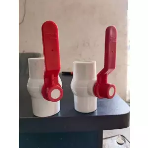 PVC Ball Valve Showing Threaded Connection And Lever Handle