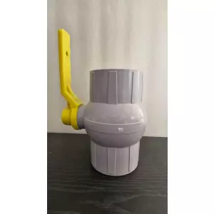 Close-up View Of UPVC Ball Valve Showing Handle And Body