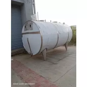 Stainless Steel Milk Storage Tank Installed At Dairy Plant