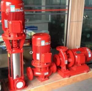 Fire Fighting Pump Installed Outdoors Showing Piping Connections