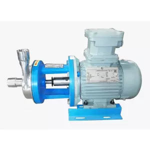 Sanitary Pump Installed In Industrial Piping System