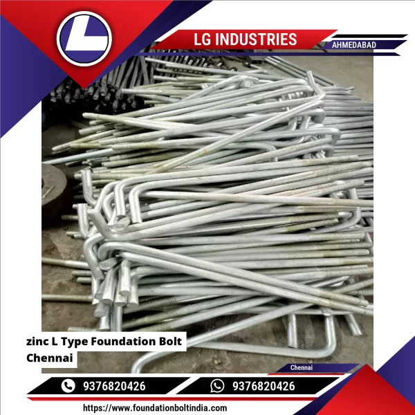 Zinc L Type Foundation Bolt Chennai