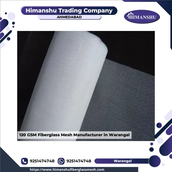 Rolls Of 120 GSM Fiberglass Mesh Stacked In Warehouse