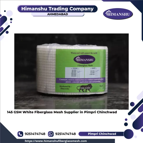 White Fiberglass Mesh Roll Showing Fine Woven Texture