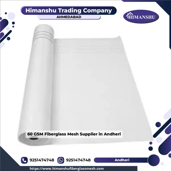 Rolls Of 60 GSM Fiberglass Mesh Stacked Neatly In Warehouse