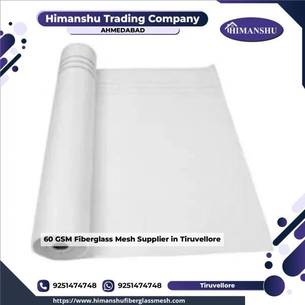 Roll Of 60 GSM Fiberglass Mesh Laid Out On Factory Floor