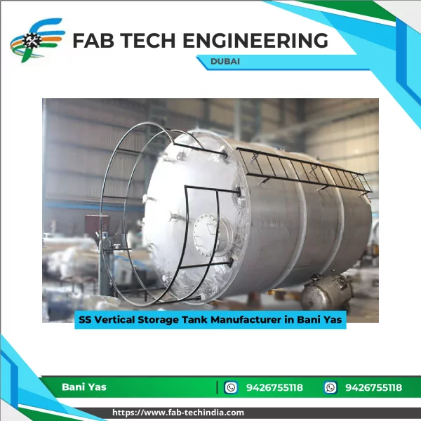 Stainless Steel Vertical Storage Tank Installed Outdoors