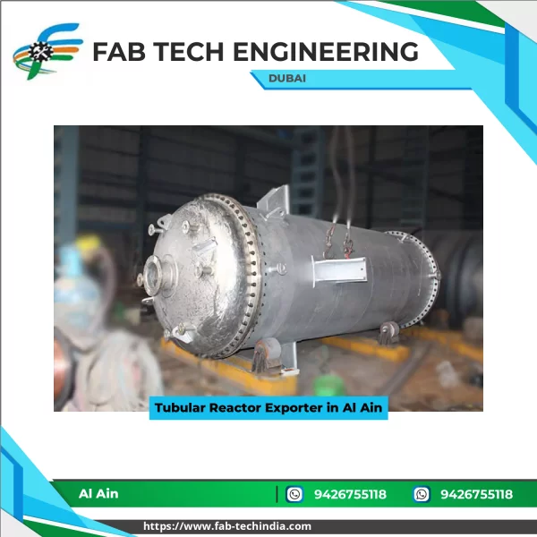 Tubular Reactor Showing Cylindrical Body With Flanged Connections