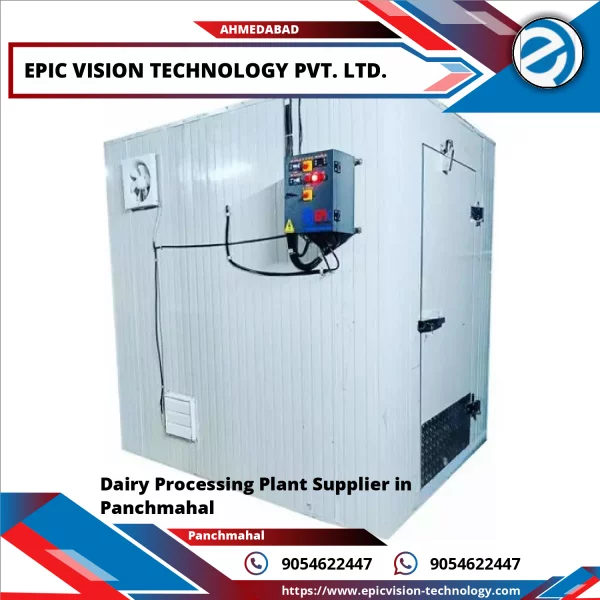 Industrial Dairy Processing Plant Machinery Setup With Stainless Steel Vats And Automated Control Panels