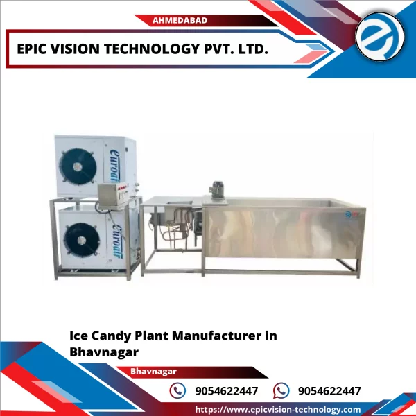 Ice Candy Plant Machinery Setup Showing Stainless Steel Vats And Freezing Units