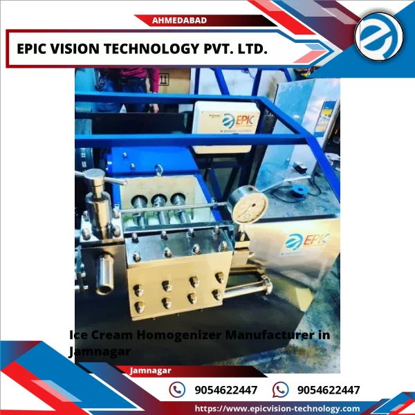 Industrial Ice Cream Homogenizer Machine Installed In Processing Plant