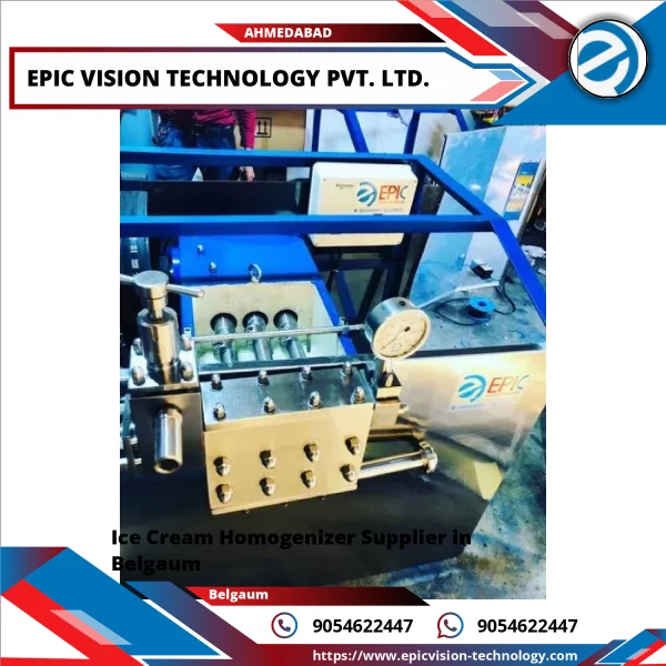 Industrial Ice Cream Homogenizer Machine In Operation