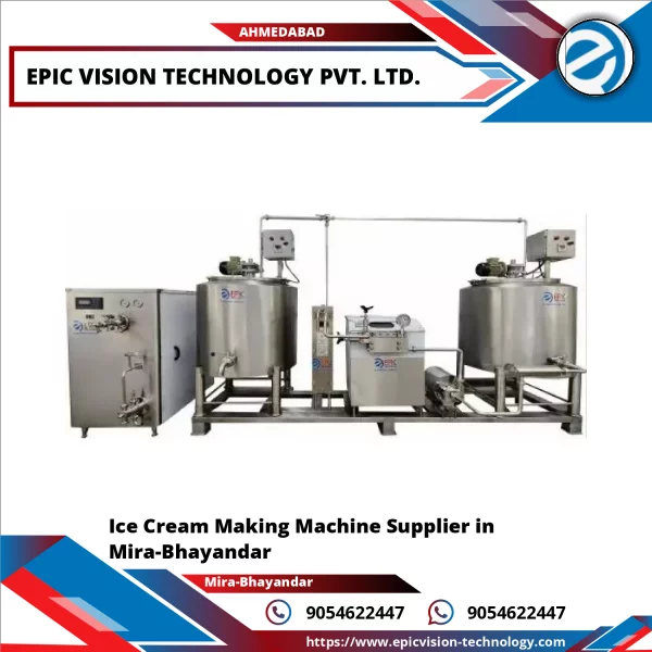 Industrial Ice Cream Making Machine Installed In Production Unit