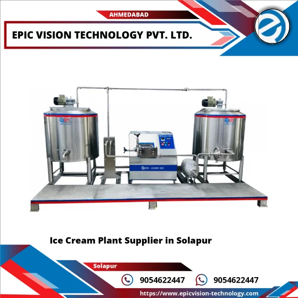 Industrial Ice Cream Processing Plant Machinery With Stainless Steel Vats And Automated Controls